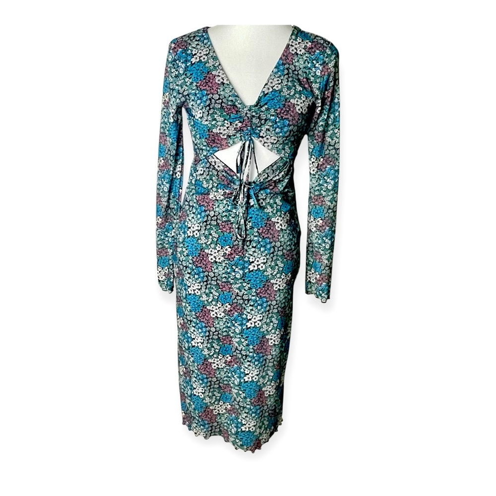 Multicolored floral BCBGeneration front cutout dress